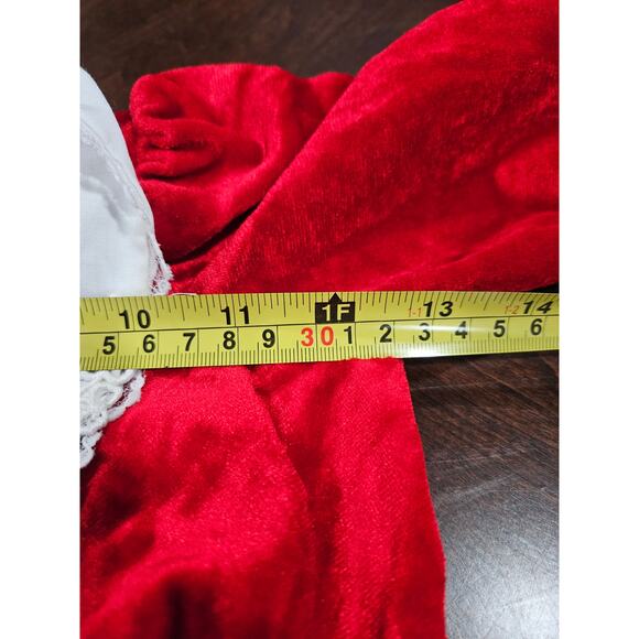 Vintage Girls Red Christmas Dress Lot Holiday Velvet Embroidered Size 2T - Picture 9 of 10